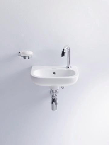 Duravit D-Code Handwaschbecken 360 mm mit Überlauf, 1 Hahnloch rechts, wandhängend, weiß