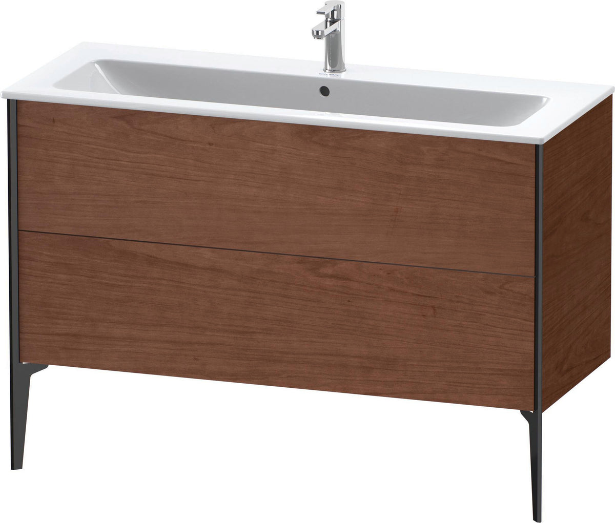 DURAVIT XViu Waschtischunterbau bodenstehend 1210 mm, 2 Auszüge, champagner matt/weiß matt