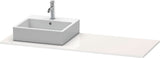 Duravit XSquare Konsole 1400x550mm betongrau matt – 1 Ausschnitt, mit Siphonaussparung