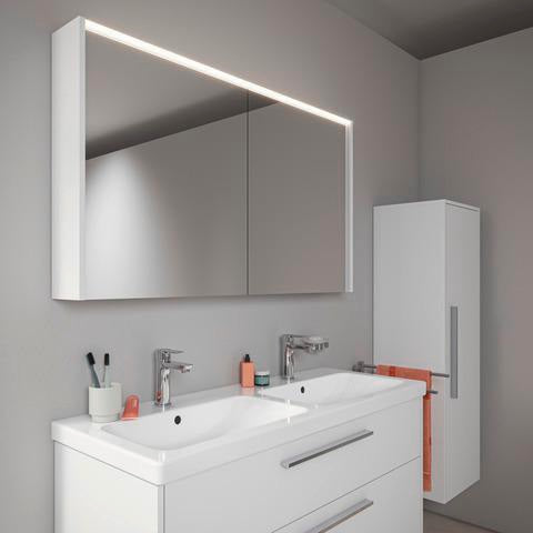 DURAVIT D-Code Spiegelschrank 1200 mm mit LED-Beleuchtung, 2 Türen, Front- und Innenspiegel