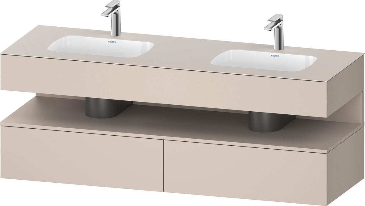 DURAVIT Qatego Studio F. A. Porsche Waschtischset 1600 mm mit Konsolenwaschtischunterbau, 2 Auszüge