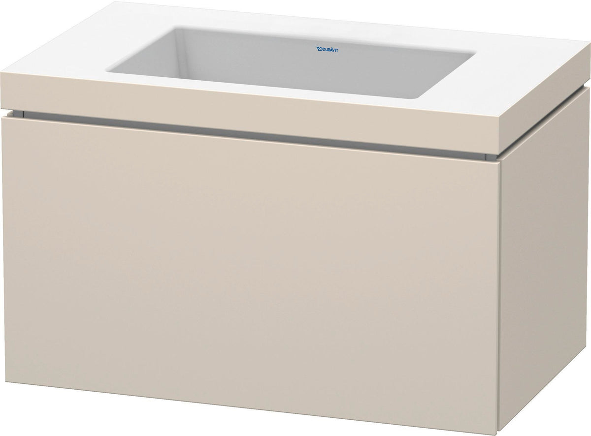 DURAVIT L-Cube c-bonded Waschtischunterbau 800 mm wandhängend mit Tip-on und Siphon