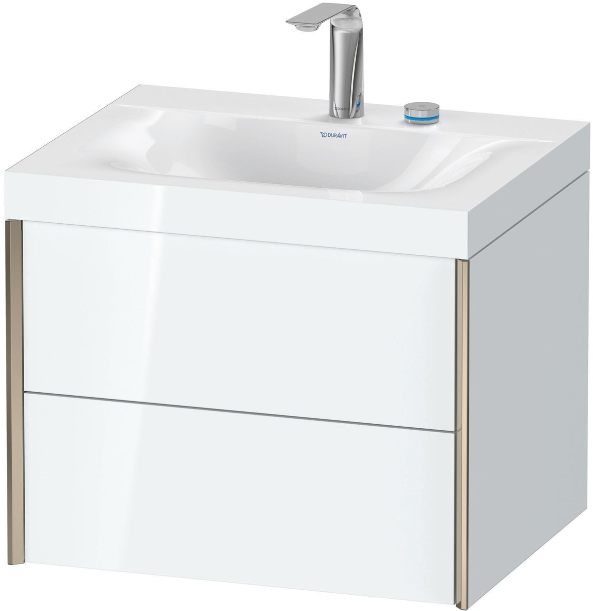 Duravit XViu Waschtischunterbauset 600 mm, 2 Schubkästen, champagner matt/weiß hochglanz