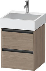 Duravit Ketho.2 Waschtischunterbau 484 mm Eiche Terra Matt mit 2 Schubkästen