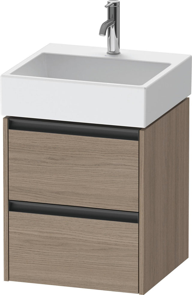 Duravit Ketho.2 Waschtischunterbau 484 mm Eiche Terra Matt mit 2 Schubkästen