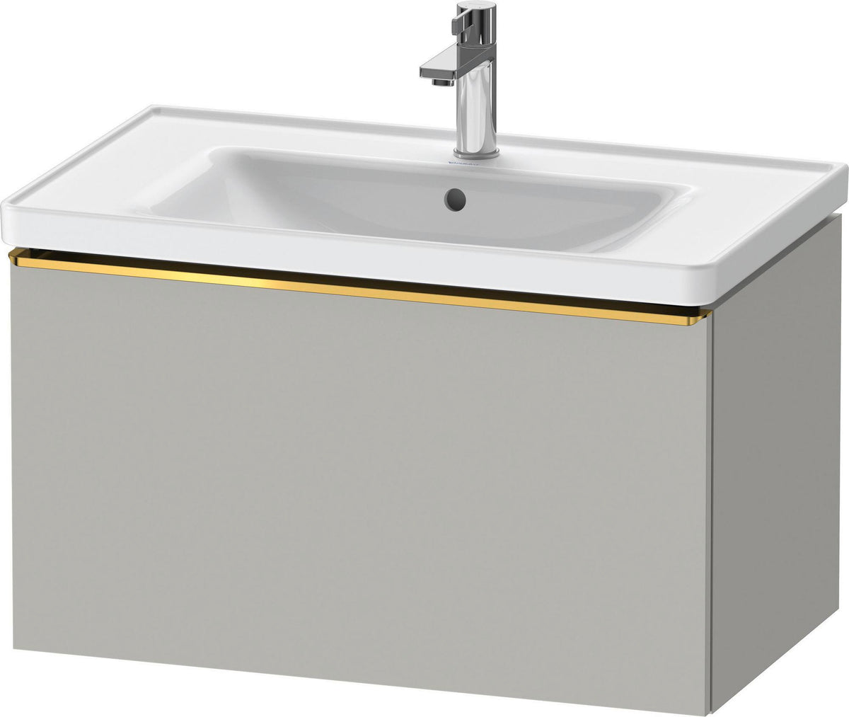 Duravit D-Neo Waschtischunterbau 784 mm Eiche Schwarz Matt mit 1 Auszug und Bronze-Griff