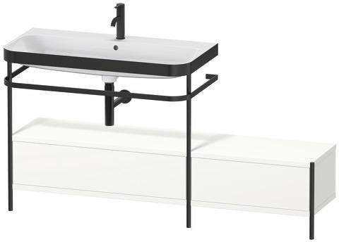 Duravit Waschtischset Happy D.2 Plus 1600x490mm Taupe Supermatt mit Hahnloch und Handtuchhalter