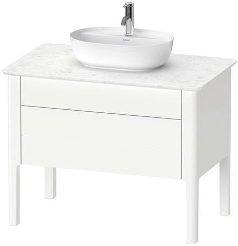 Duravit Luv Waschtischunterbau 938 mm – Seidenmatt Weiß, 1 Auszug, Tip-On-Technik