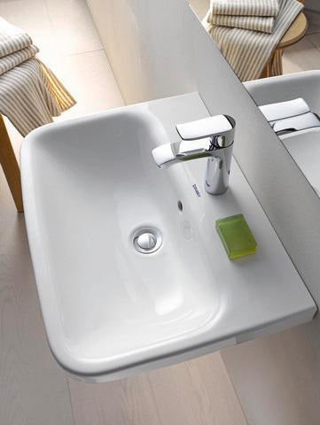 DURAVIT DuraStyle Waschtisch 650 mm mit Überlauf und WonderGliss – Wandhängend, 1 Hahnloch