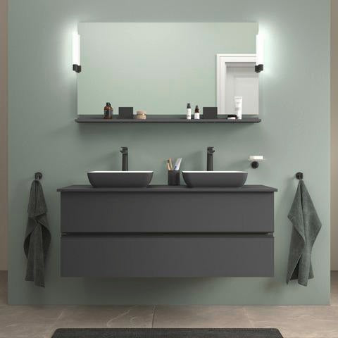 DURAVIT Sivida Spiegelablage 1280x115x35 mm – Chrom/Weiß Matt, inkl. Befestigungsmaterial