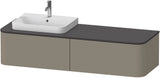 DURAVIT Happy D.2 Konsolenwaschtischunterbau 1600 mm Taupe Supermatt mit 2 Auszügen und Tip-On