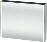 DURAVIT XSquare Spiegelschrank 1000 mm mit LED-Beleuchtung, Front- und Innenspiegel, Weiß Seidenmatt
