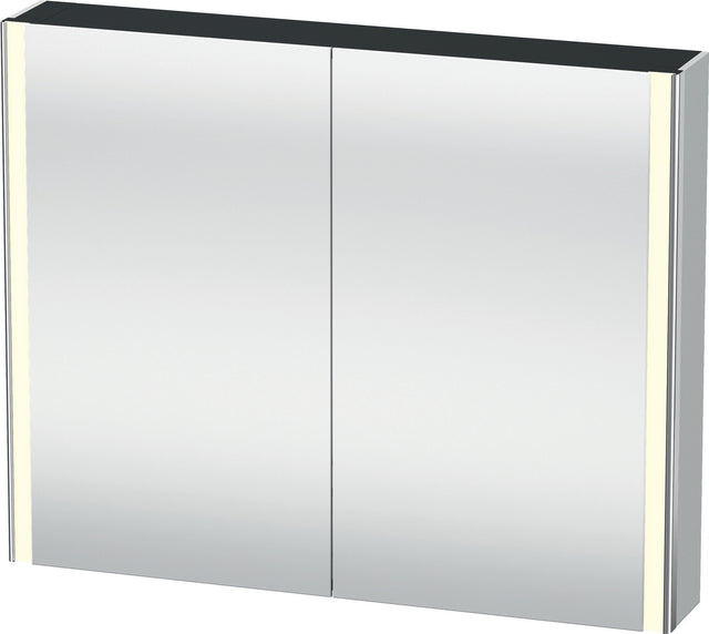 DURAVIT XSquare Spiegelschrank 1000 mm mit LED-Beleuchtung, Front- und Innenspiegel, Weiß Seidenmatt