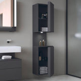 DURAVIT Qatego Hochschrank 400 mm, 2 Türen, weiß Hochglanz, Eiche Schw. Matt