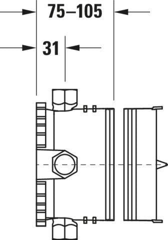 Duravit BlueBox G1/2 Einbaukörper ohne Vorabsperrung – Einbauteil für Brausen und Zubehör