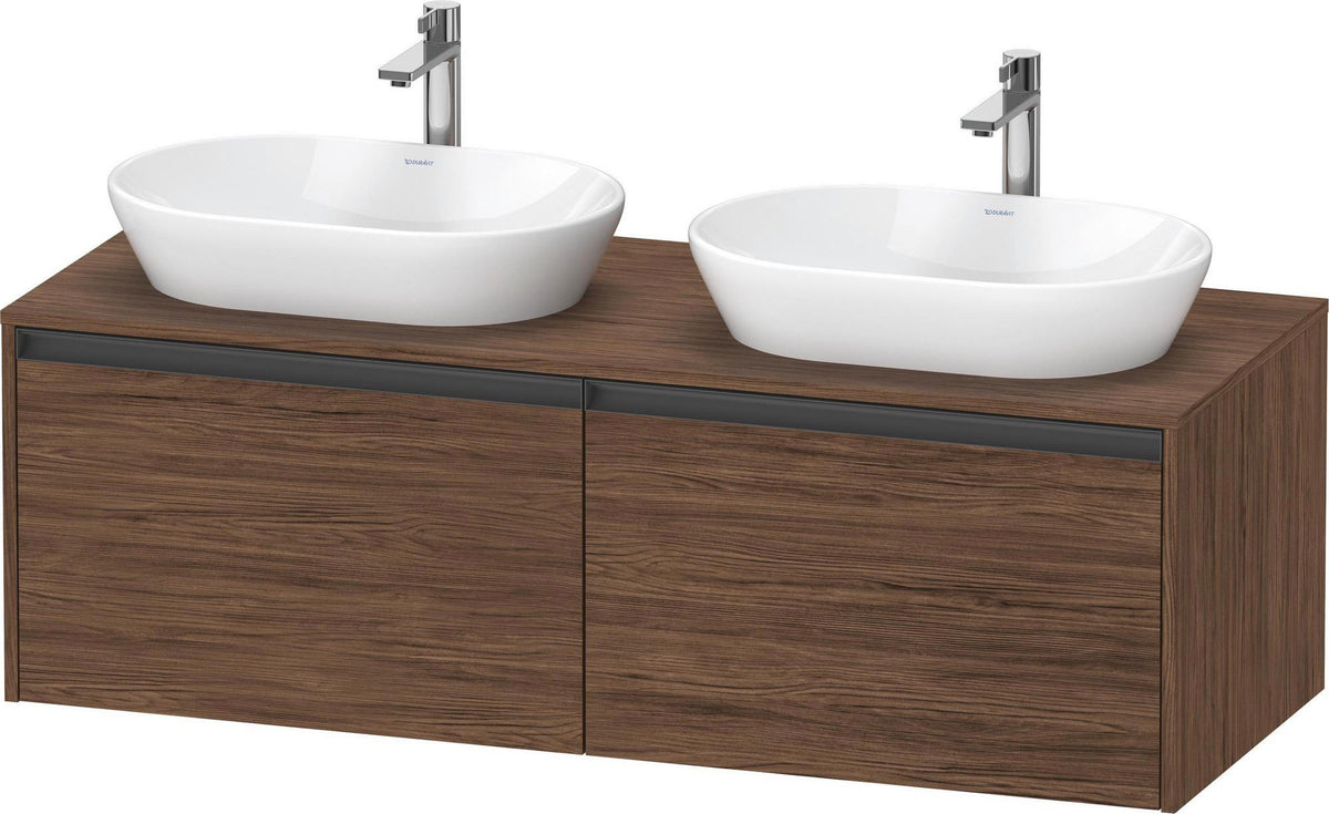 Duravit Ketho.2 Konsolen-Waschtischunterbau 1400 mm Betongrau Matt mit 2 Auszügen