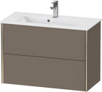 flannel grey seidenmatt / Mitteldichte Faserplatte (MDF) / 2Schubk.,champ.matt/flan.grey