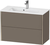 DURAVIT XViu Waschtischunterbau wandhängend 810 mm, 2 Schubladen, champagner matt/weiß matt