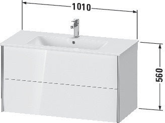 Duravit Waschtischunterbau XVIU 1010x560x480mm 2 Schubkästen Ahorn mitte seidenmatt
