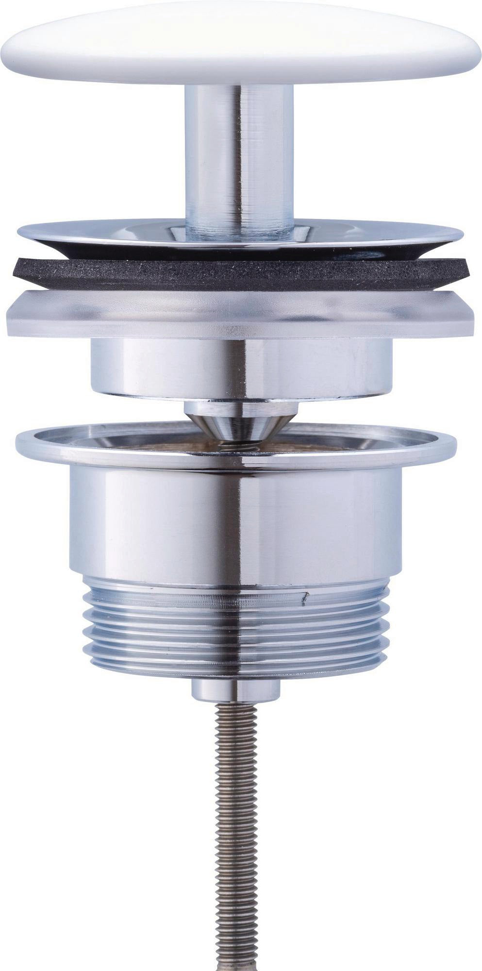 DURAVIT Schaftventil mit keramischer Ventilabdeckhaube, Weiß – Universal Ablaufventil 65 mm