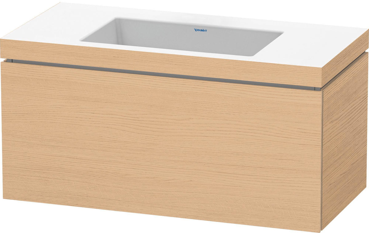 Duravit L-Cube c-bonded Waschtischset 1000 mm Eiche Natur mit Vero Air Waschtisch und Auszug
