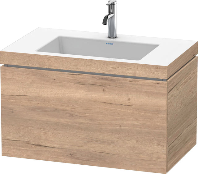 Duravit L-Cube c-bonded Waschtischunterschrank 800 mm Eiche wandhängend mit Tip-on Technik