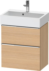 DURAVIT D-Neo Waschtischunterbau wandhängend Eiche Schwarz 584 mm mit Auszug und Schubkasten