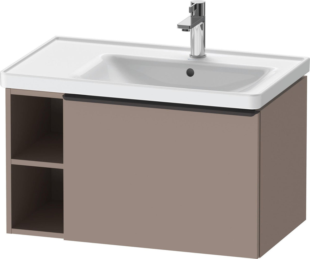 DURAVIT D-Neo Waschtischunterbau 784 mm wandhängend mit 1 Auszug und 2 offenen Fächern in Betongrau Matt
