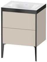 Duravit Möbelwaschtischset XVIU 600x480mm mit Viu Waschtisch und Nussbaum-Einrichtungssystem