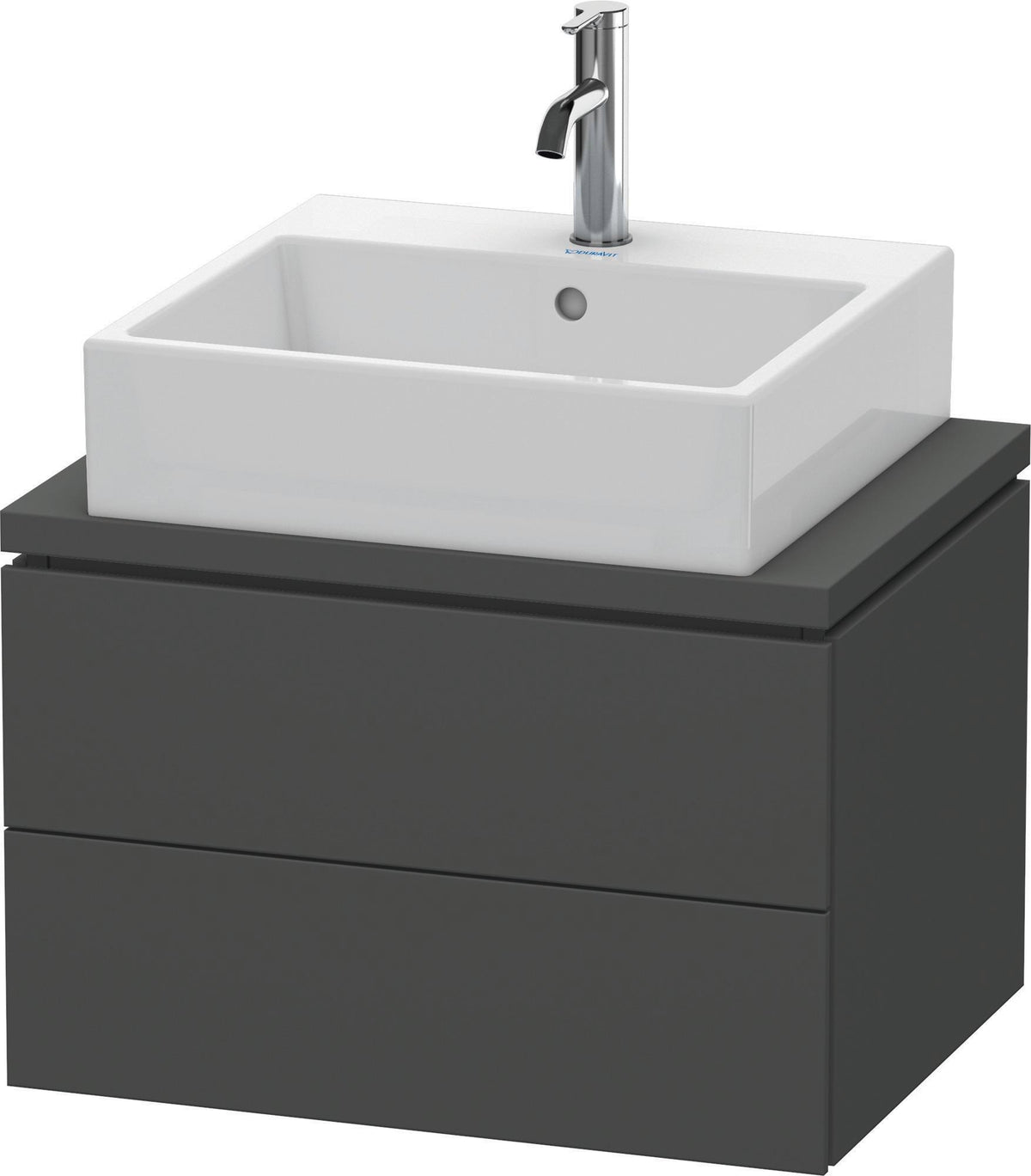 Duravit L-Cube Konsolenwaschtischunterbau 620 mm betongrau matt mit 2 Schubkästen und Tip-On-Technik