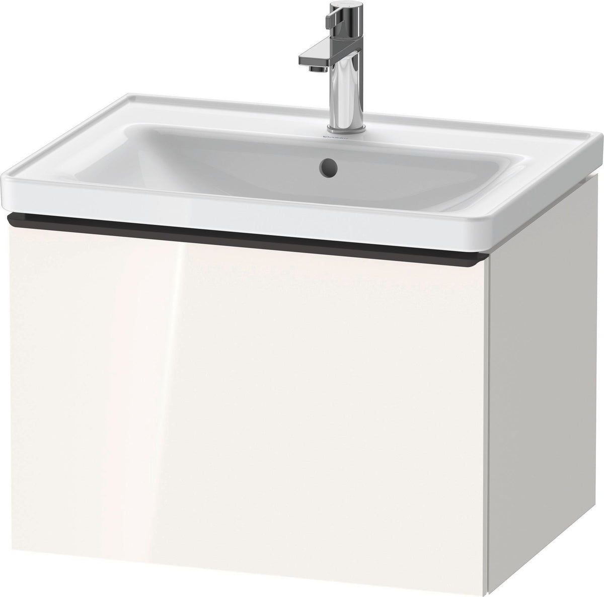 Duravit D-Neo Waschtischunterbau 634 mm betongrau matt mit Bronze-Griff und Soft-Close-Auszug