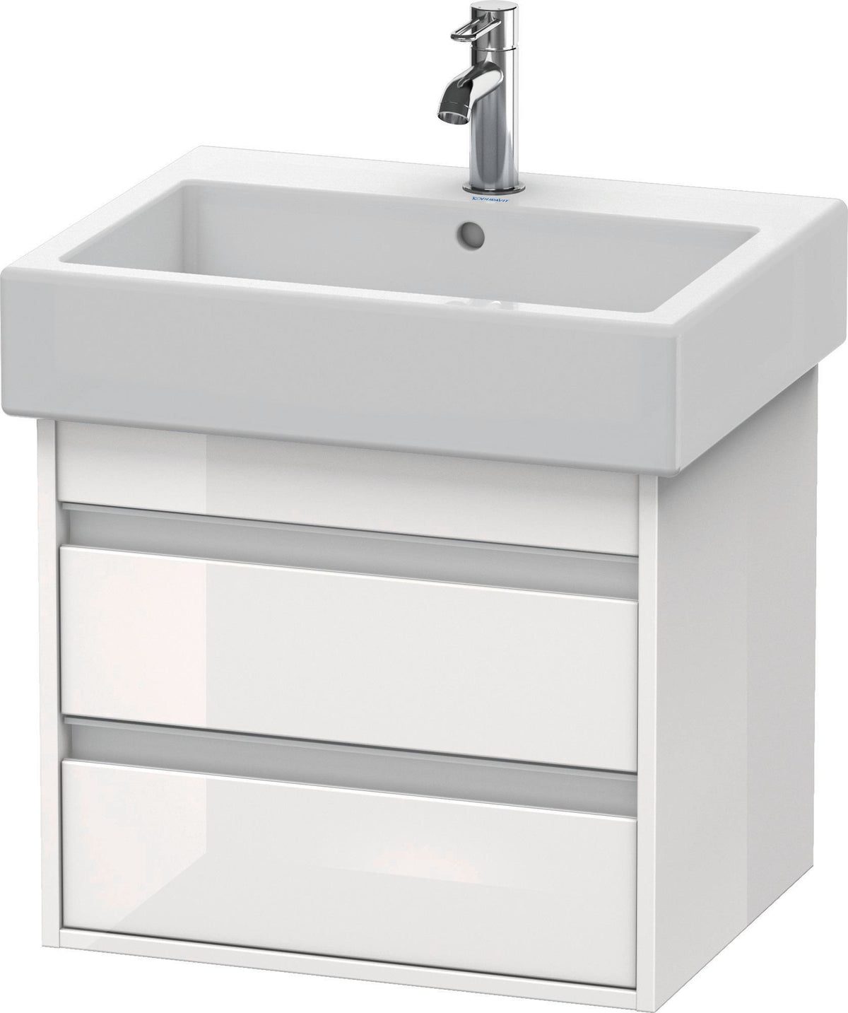 DURAVIT Ketho Waschtischunterbau wandhängend 550 mm, 2 Schubkästen, weiß matt – für Vero 045460