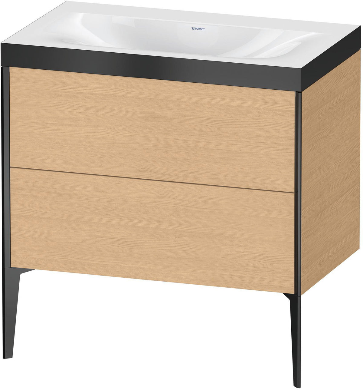 Duravit XViu c-bonded Waschtischset bodenstehend 800 mm mit 2 Auszügen, Push-Open und Soft-Close