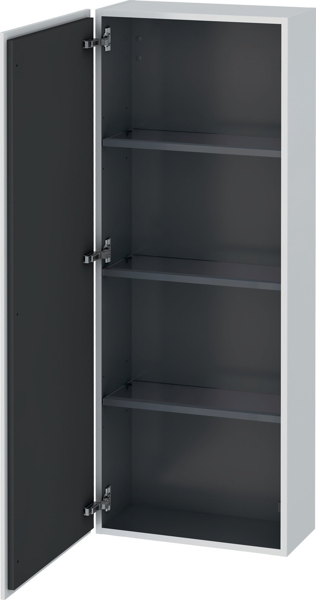 Duravit L-Cube Halbhochschrank 500 mm, 1 Tür links, betongrau matt, wandhängend, Soft-Close