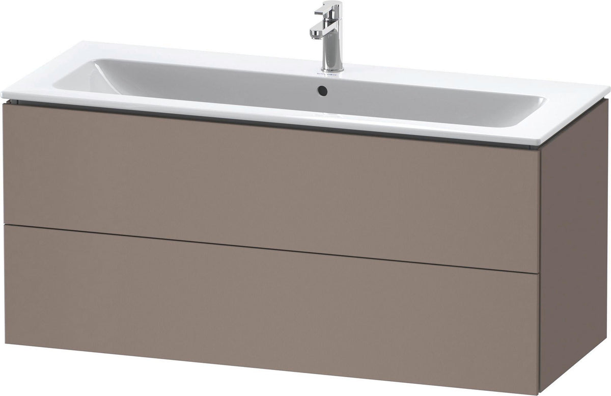 Duravit L-Cube Waschtischunterbau 1220 mm taupe matt mit 2 Schubkästen und Tip-On-Technik
