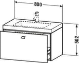 DURAVIT Brioso c-bonded Waschtischset 800 mm mit Unterschrank, 1 Auszug, betongrau matt