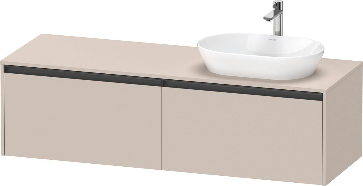 DURAVIT Ketho.2 Waschtischunterbau 1600 mm betongrau matt mit 2 Auszügen