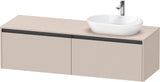 DURAVIT Ketho.2 Waschtischunterbau 1600 mm betongrau matt mit 2 Auszügen