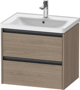 DURAVIT Ketho.2 Waschtischunterbau 634 mm Eiche Terra Matt mit 2 Schubkästen und Soft-Close