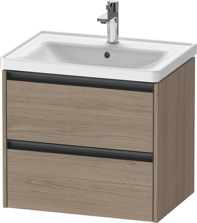 DURAVIT Ketho.2 Waschtischunterbau 634 mm Eiche Terra Matt mit 2 Schubkästen und Soft-Close
