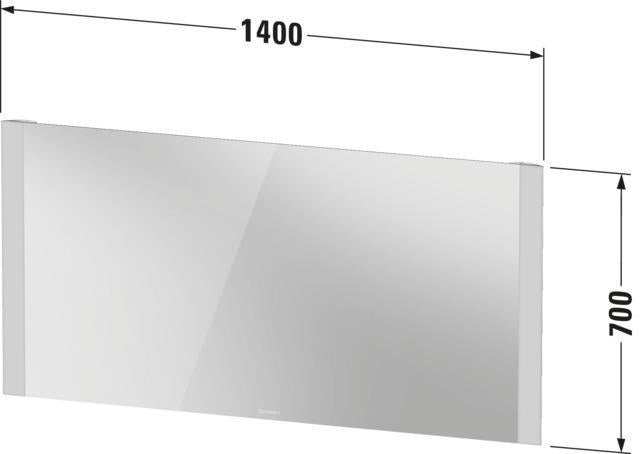 DURAVIT Licht & Spiegel Wandspiegel 600x700mm beleuchtet mit Schalter IP44