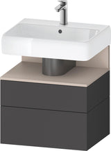 DURAVIT Qatego Waschtischunterbau 590 mm wandhängend, 1 Auszug, weiß Hochglanz, Nische Eiche Schwarz