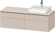 DURAVIT L-Cube Waschtischunterbau 1420 mm Taupe supermatt mit Tip-on und Soft-Close