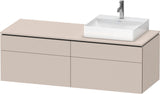 DURAVIT L-Cube Waschtischunterbau 1420 mm Taupe supermatt mit Tip-on und Soft-Close