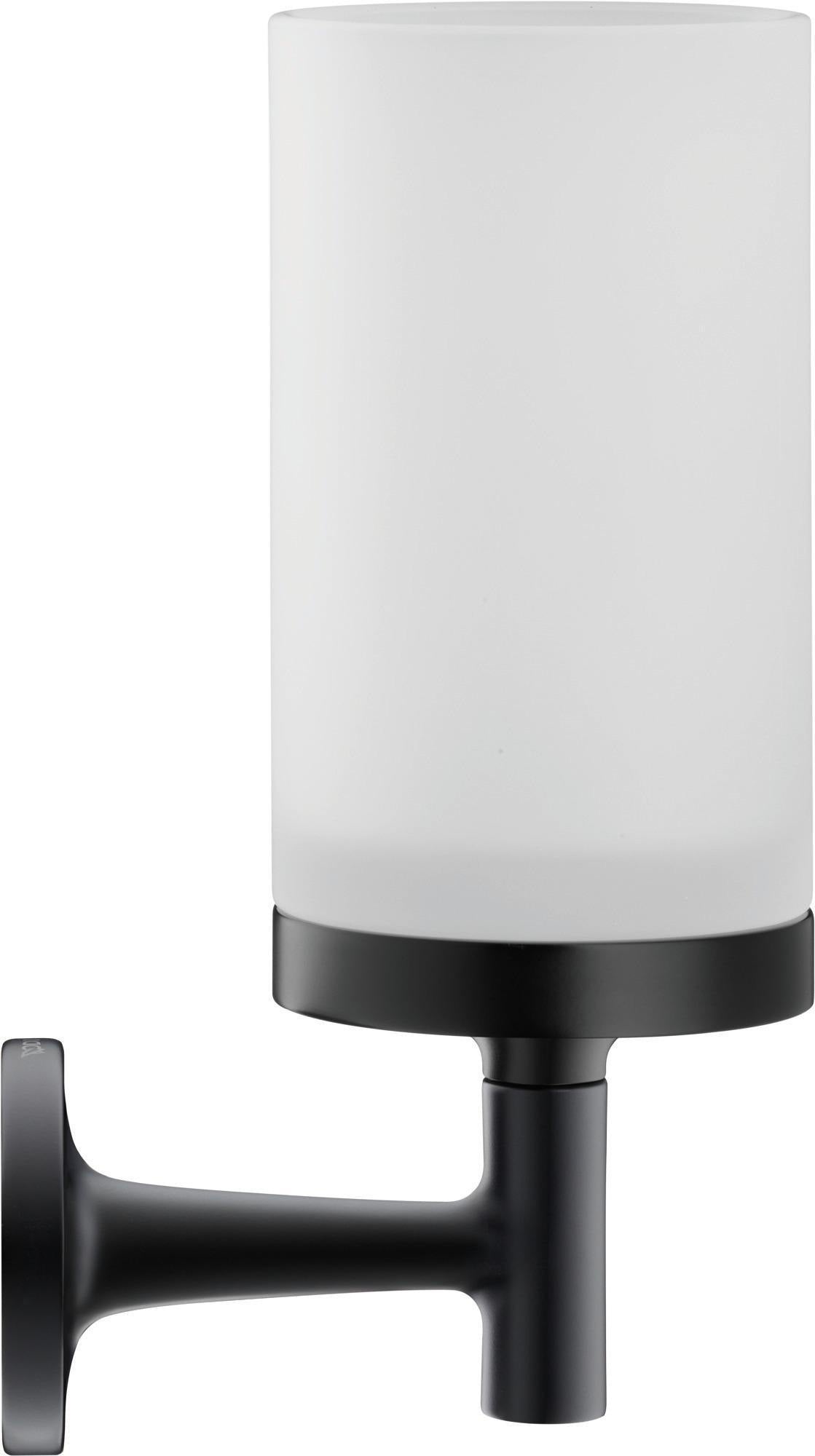 DURAVIT Starck T Zahnputzbecher, Chrom, Akzentfarbe Weiß Matt, 65x98x173 mm, Glas, Messing