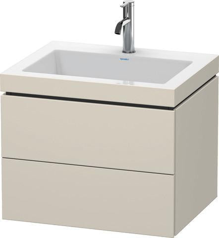 Duravit Waschtischset L-Cube 600x480mm mit Vero Air Waschtisch, 2 Schubkästen, 1 Hahnlochbank, ta s-matt