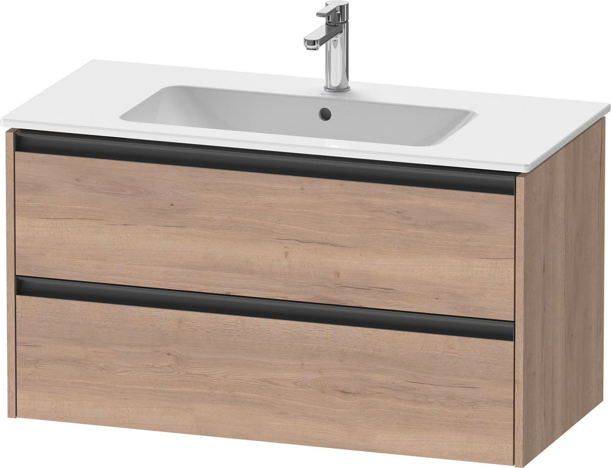 Duravit Ketho.2 Waschtischunterbau 1010 mm Eiche Terra Matt mit 2 Schubkästen