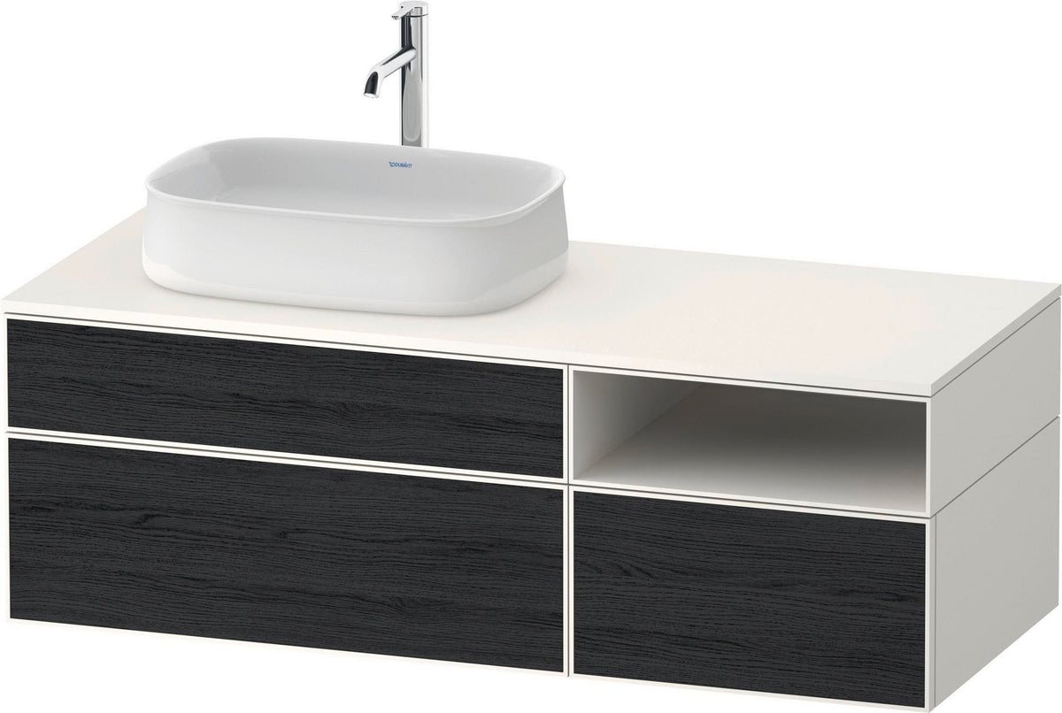 DURAVIT Zencha Konsolenwaschtischunterbau 1300 mm Eiche Anthrazit wandhängend