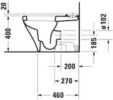 DURAVIT DuraStyle Stand-Tiefspül-WC 370x630 mm mit WonderGliss, Abgang Vario, weiß