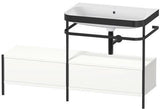 DURAVIT Waschtischset Happy D.2 Plus 1400 mm Taupe Supermatt mit Metallkonsole und Stauraum